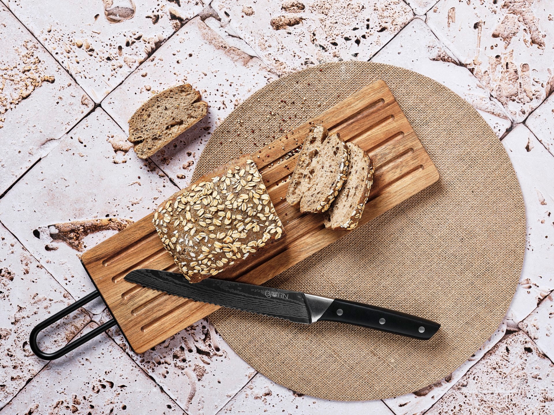 Brotbrett aus Akazienholz STINE - 39 x 13cm - Braun