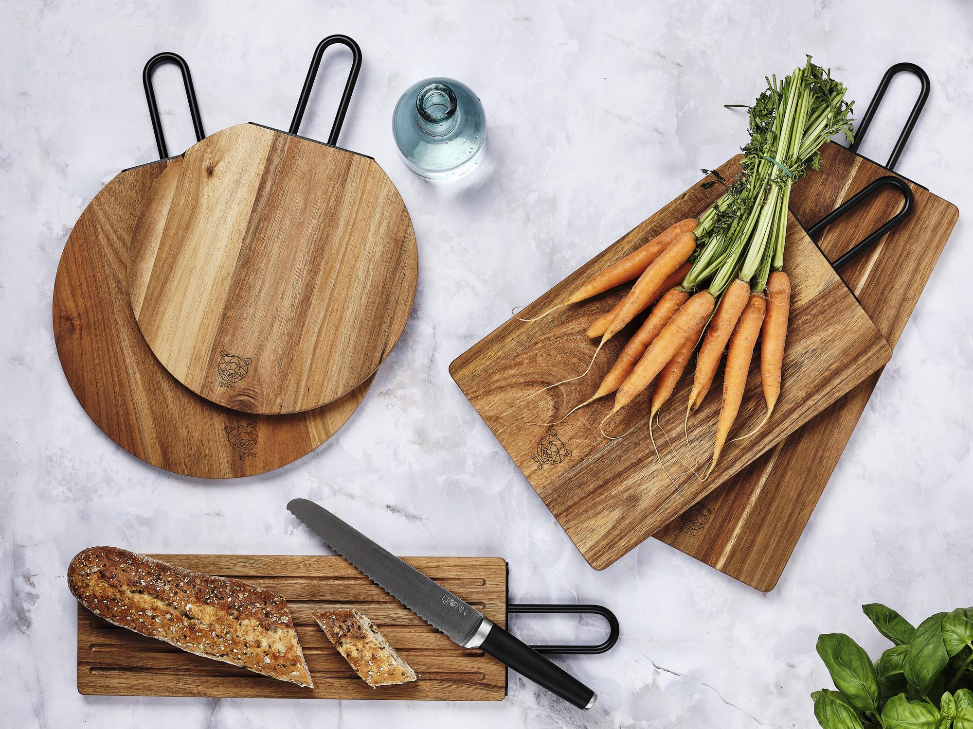 Schneidebrett aus Akazienholz STINE - Ø26cm - Braun