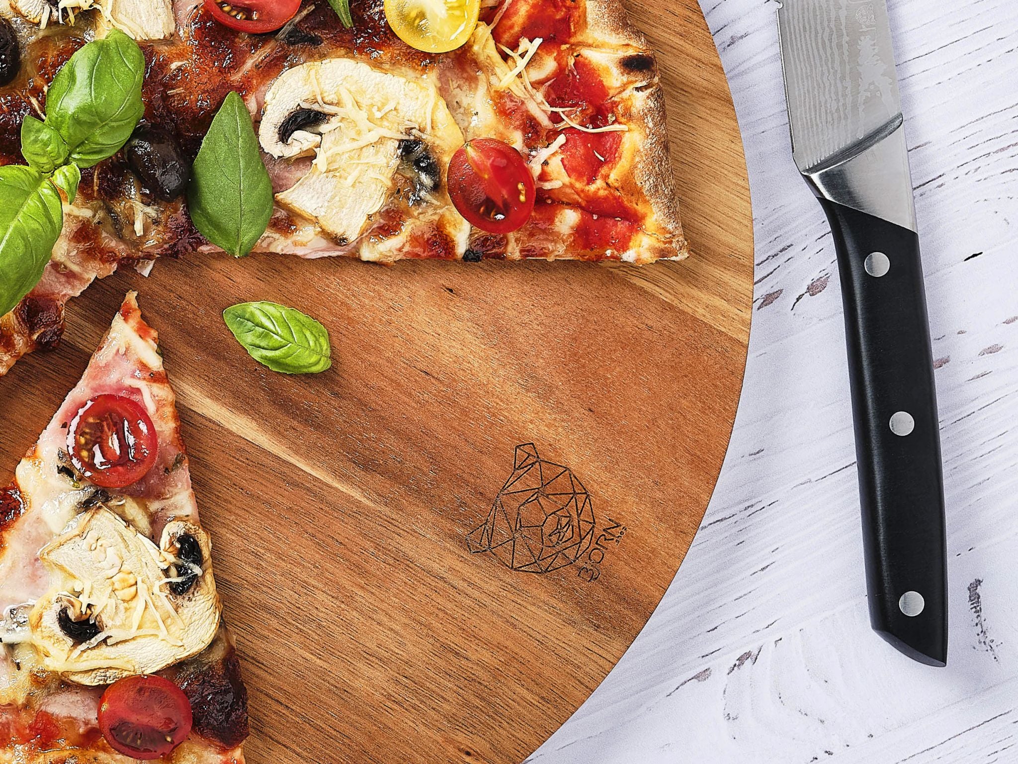 Planche à découper en bois d'acacia STINE - Ø31cm