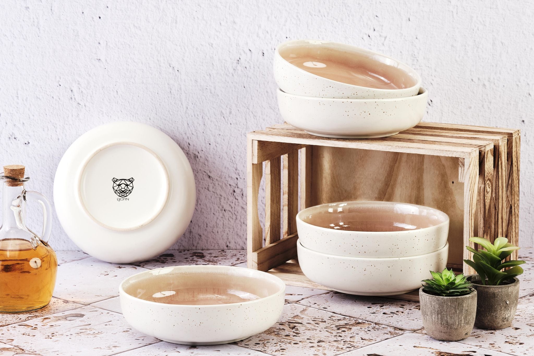 Bowl OXYGEN Ø17,5cm - 6 pieces - Powder pink