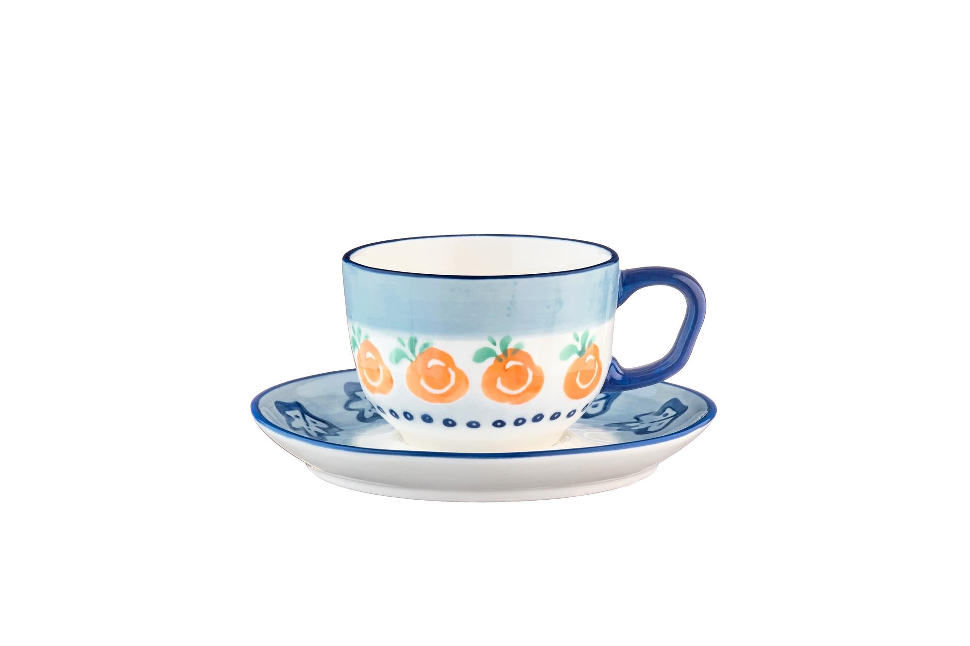 NAPOLI tazza 20cl con piattino Ø15cm - 8 pezzi - Agrumi