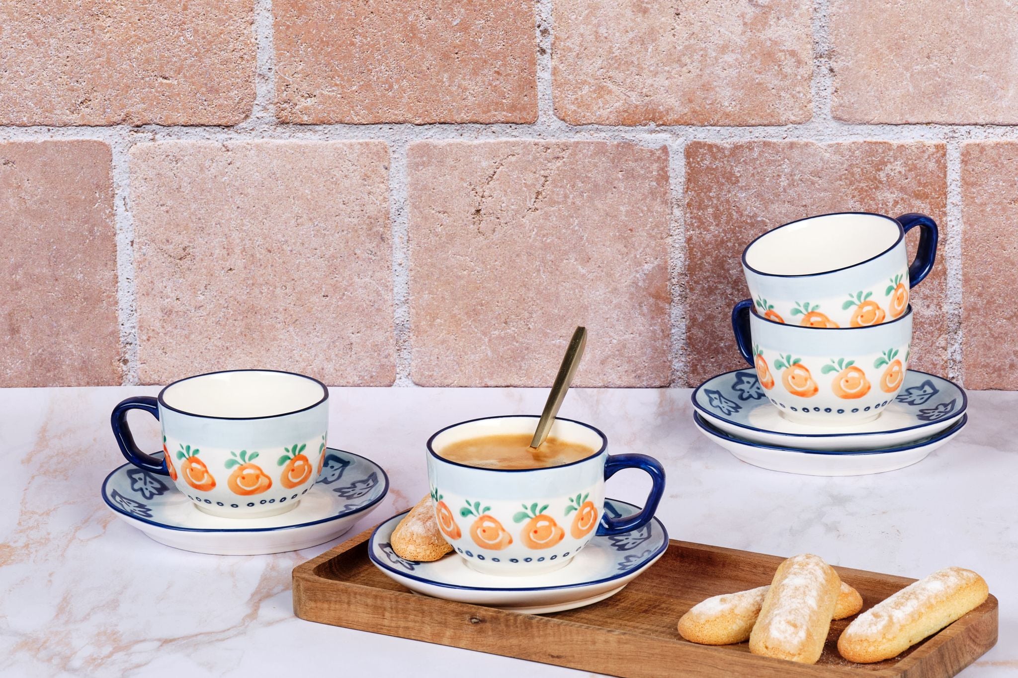 NAPOLI cup 20cl and saucer Ø15cm - 8 pieces - Citrus