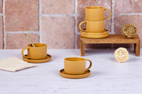 SCANDI tazza 15cl e piattino Ø12cm - 8 pezzi - Ocra