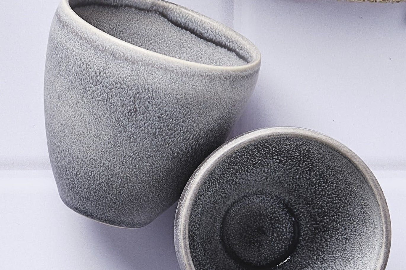 Tassen-Set STONE 15cl - 6 tlg. - Mondgrau