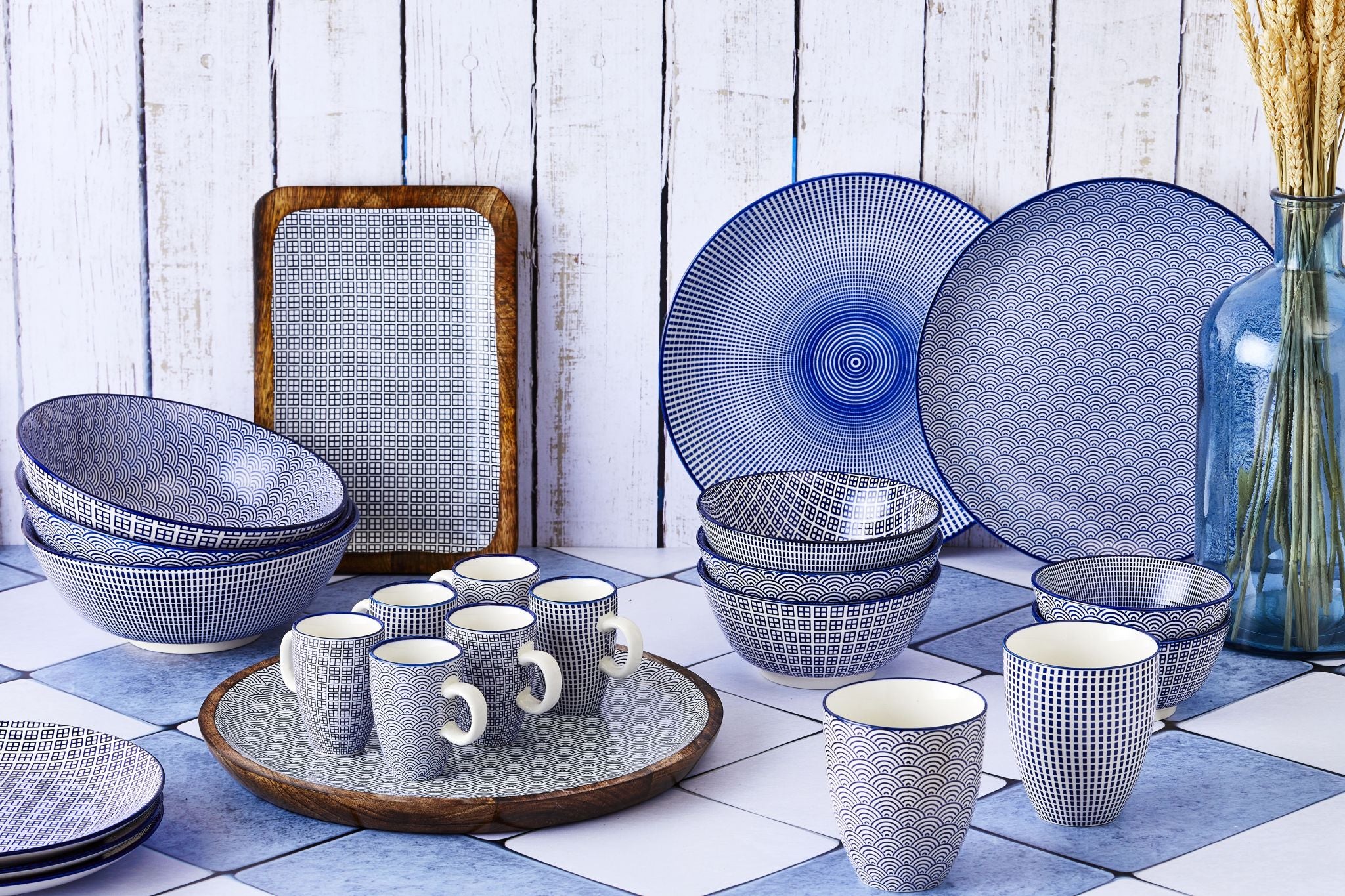 Bowl PATTERN Ø15cm - 6 pieces - Dark blue