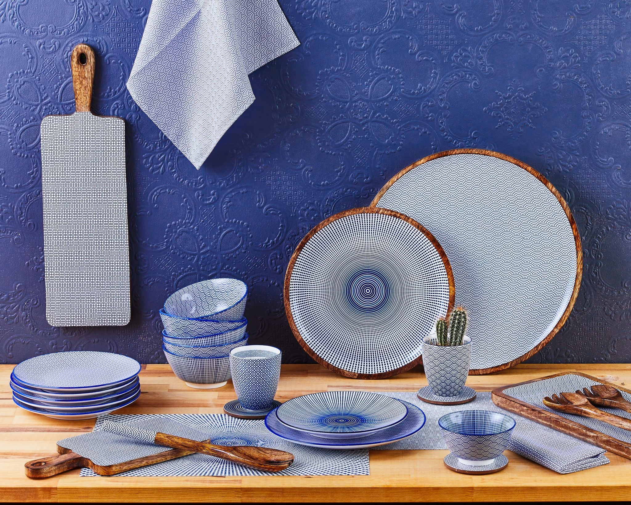 Bowl PATTERN Ø15cm - 6 pieces - Dark blue