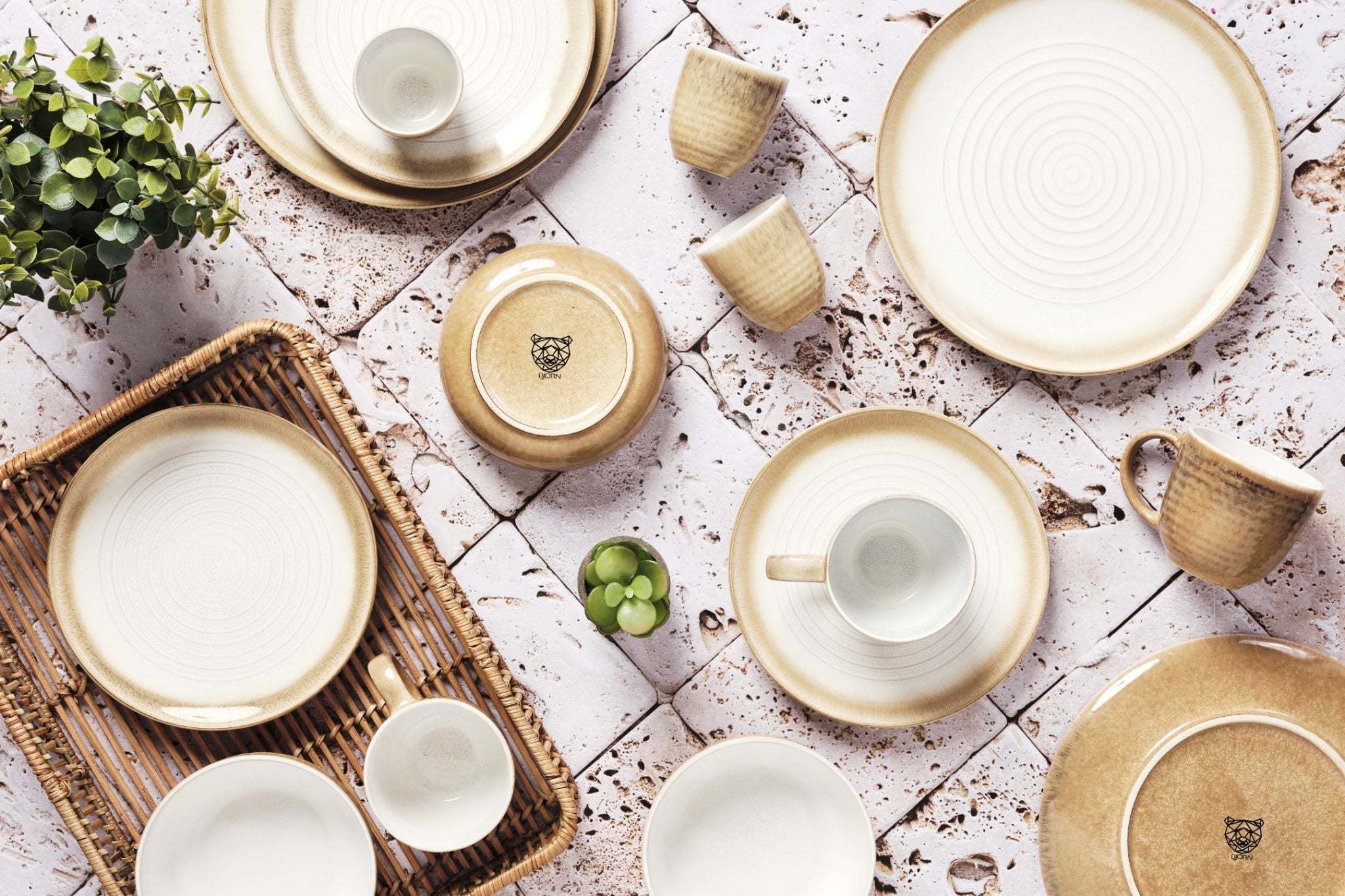 Assiette COSMOS Ø27,5cm - 6 pièces - Crème