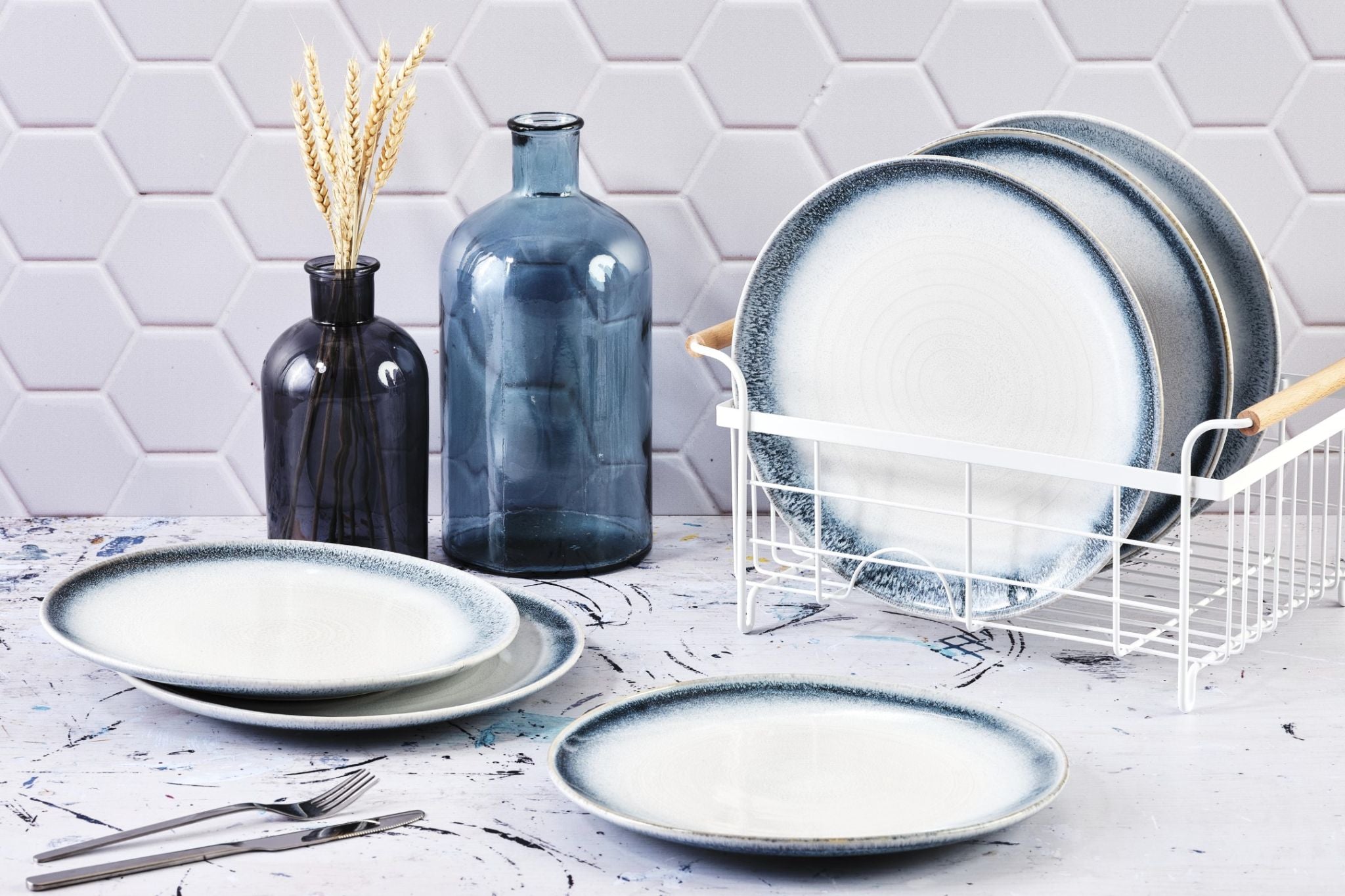 Assiette COSMOS Ø27,5cm - 6 pièces - Azur