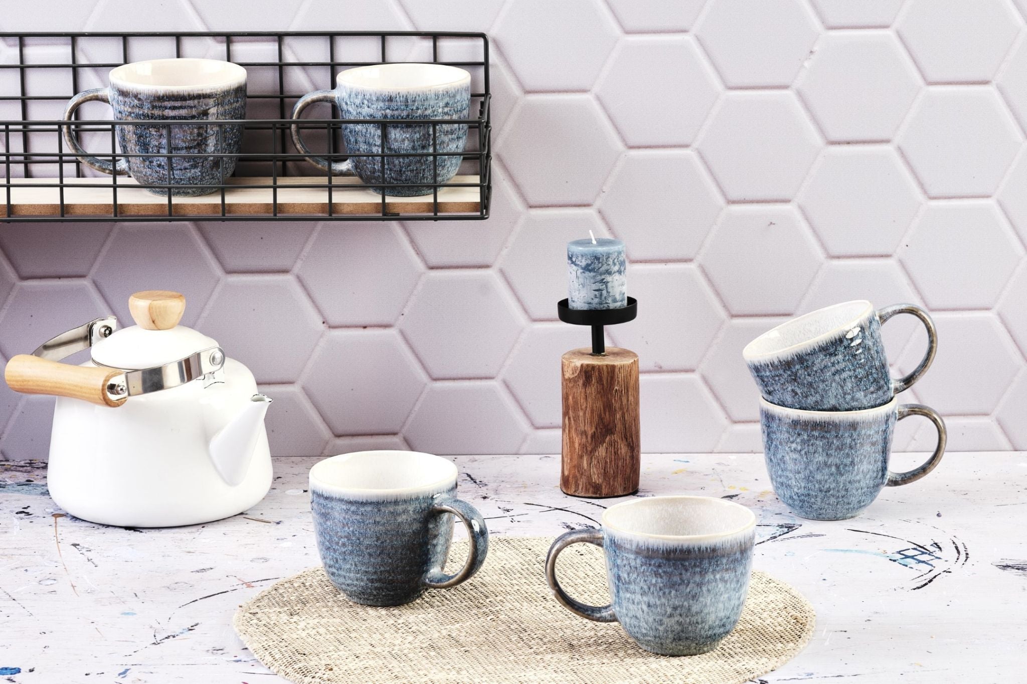 Mug COSMOS 30cl - 6 pieces - Azure