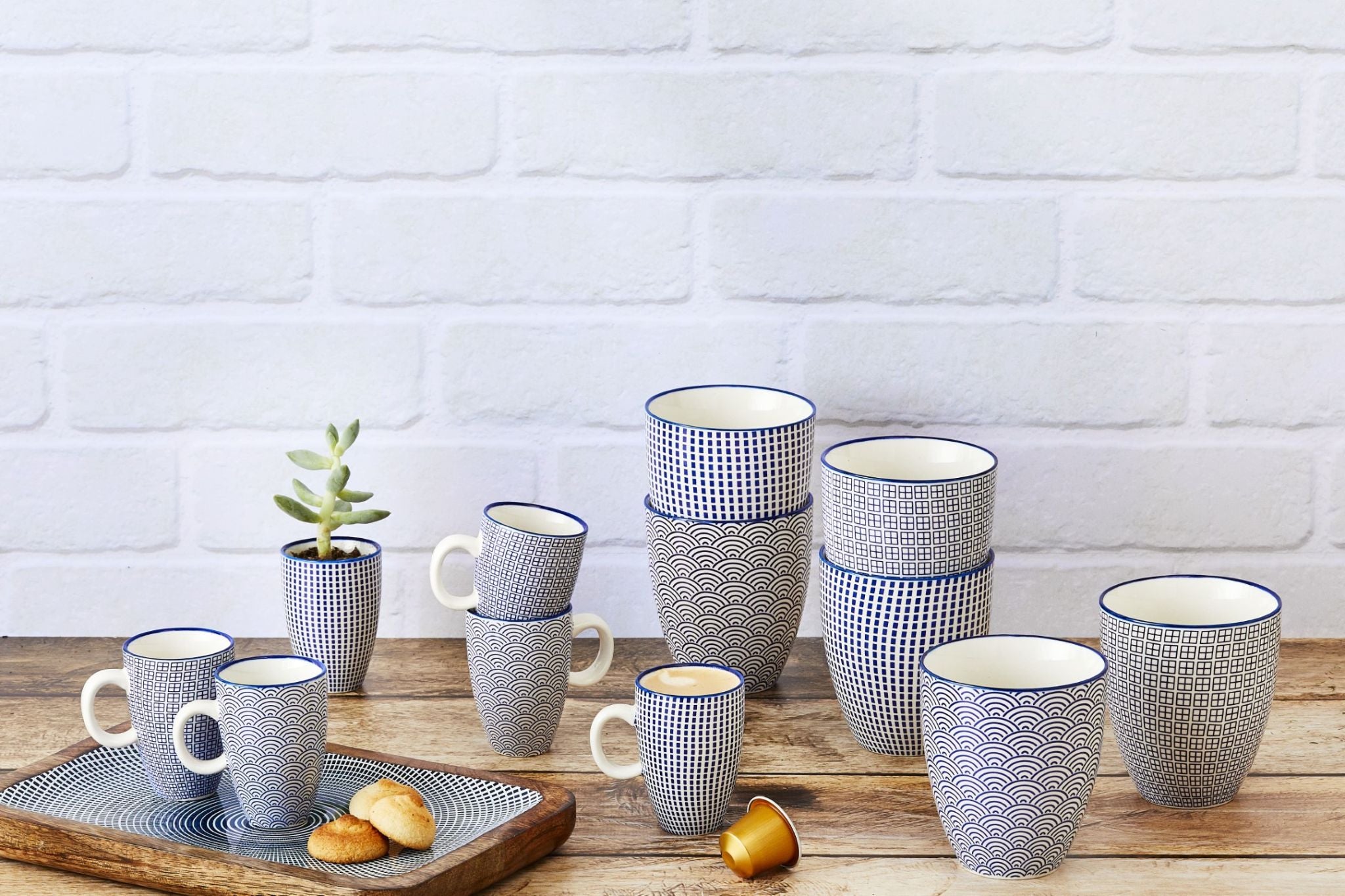 Mug PATTERN 30cl - 6 pieces - Dark blue