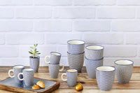 Tassen-Set PATTERN 30cl - 6 tlg. - Dunkelblau