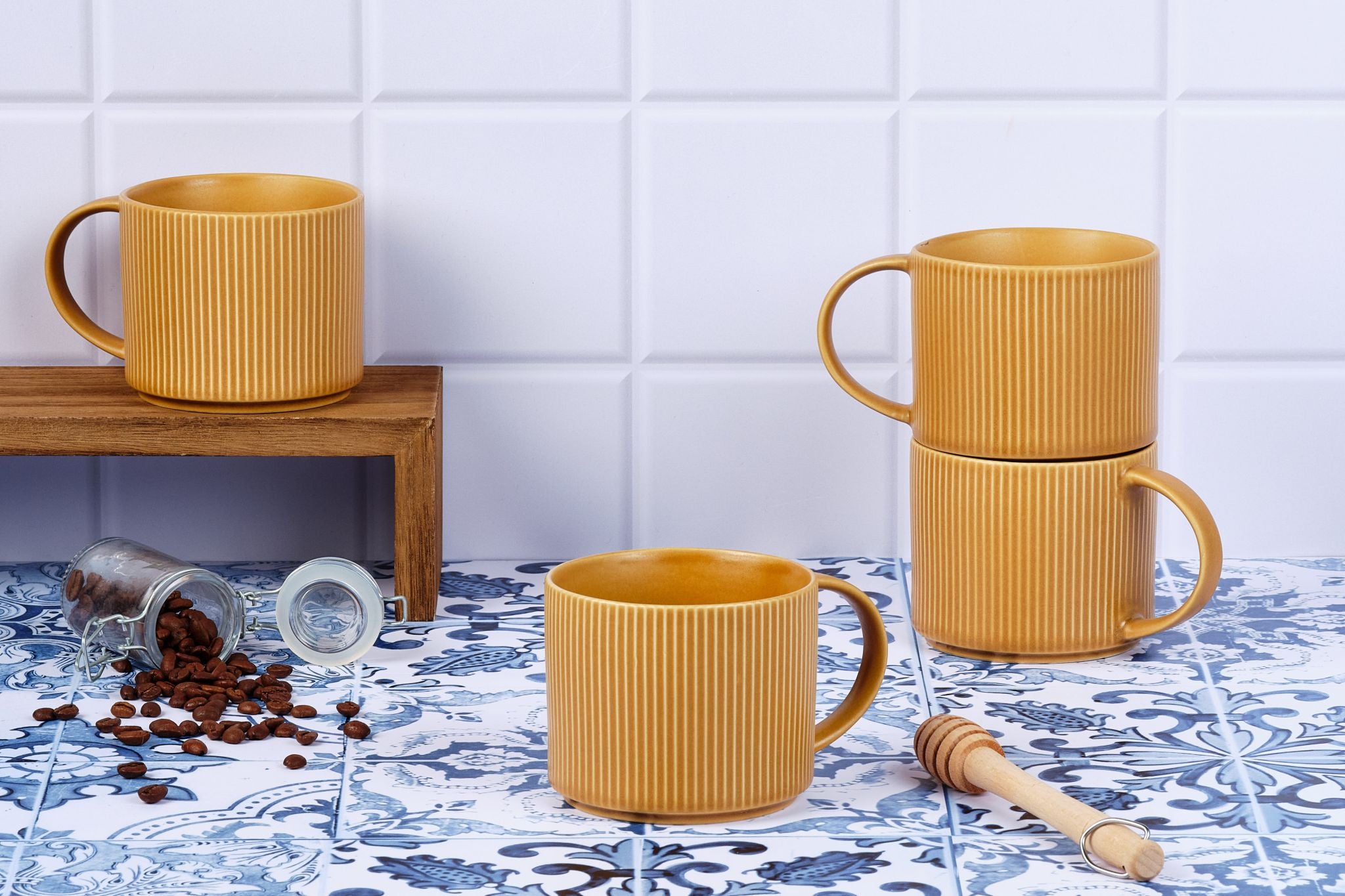 SCANDI mug 50cl - 4 pieces - Ocher