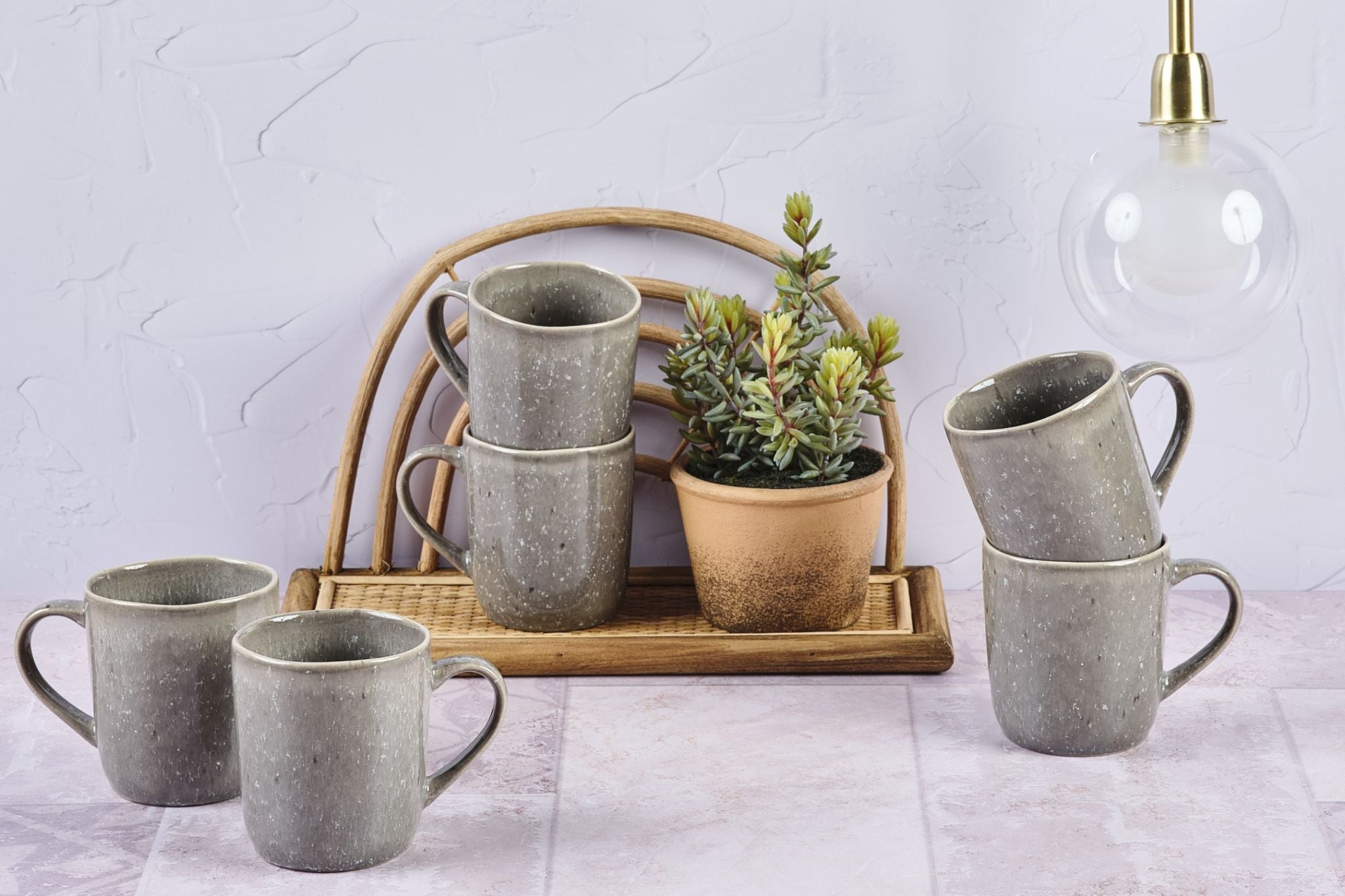 Mug STELLAR 40cl - 6 pieces - Concrete grey