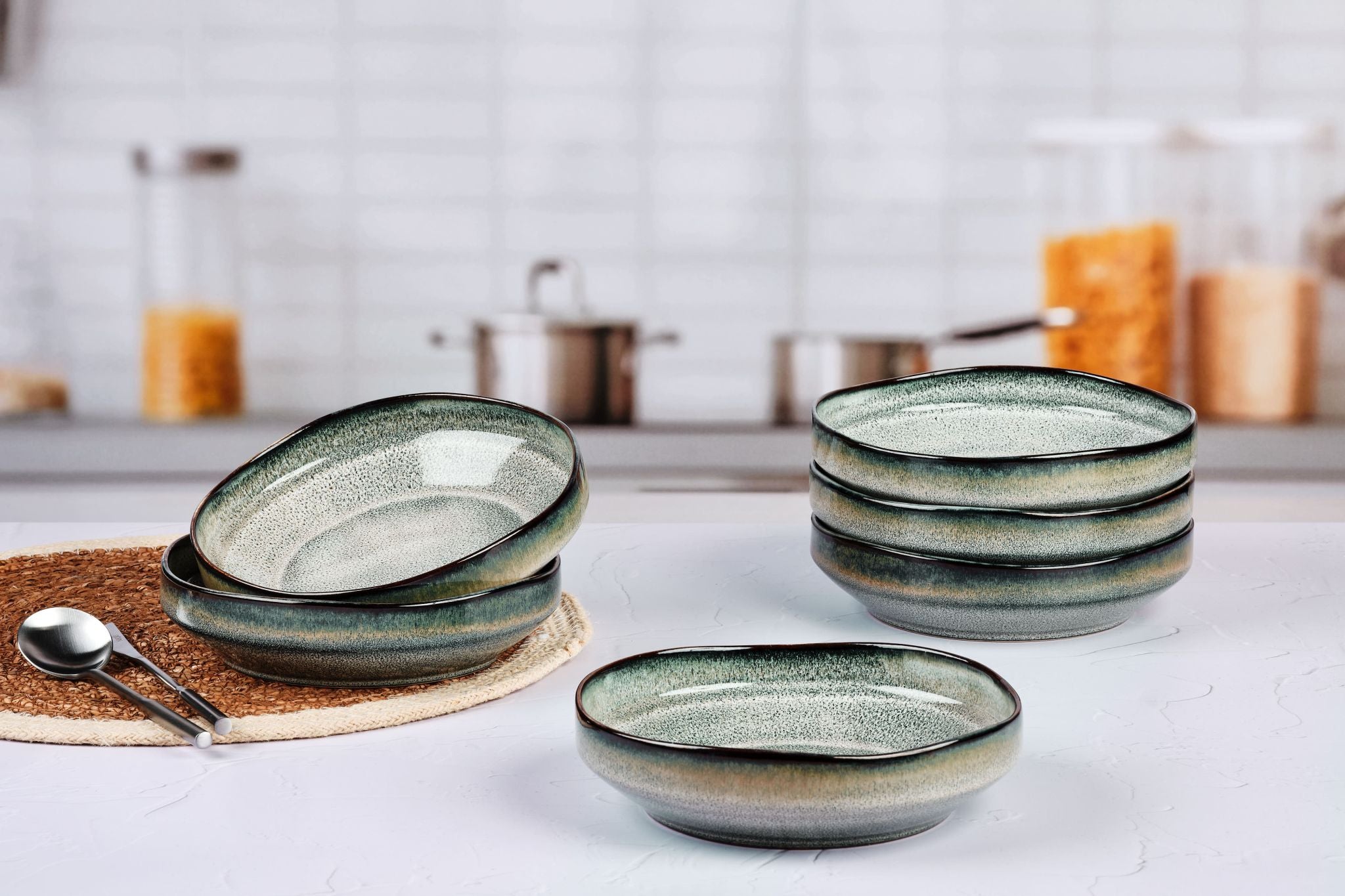 GENESIS deep plate Ø21cm - 6 pieces - Earth