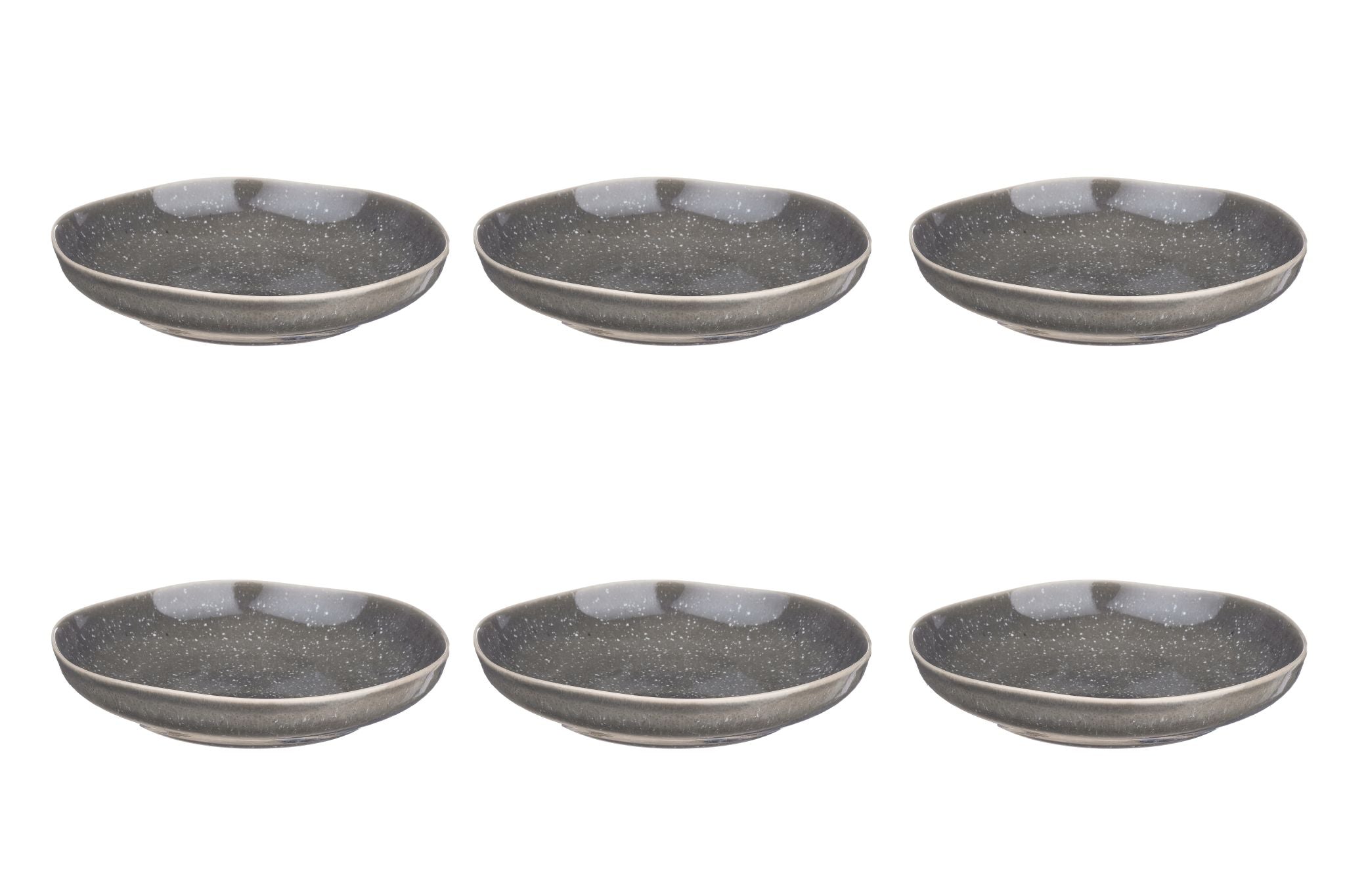 Tiefer Teller-Set STELLAR Ø22,5cm - 6 tlg. - Betongrau