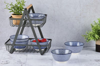 Schalen PATTERN Ø12cm - 6 tlg. - Dunkelblau