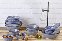 Schalen PATTERN Ø12cm - 6 tlg. - Dunkelblau