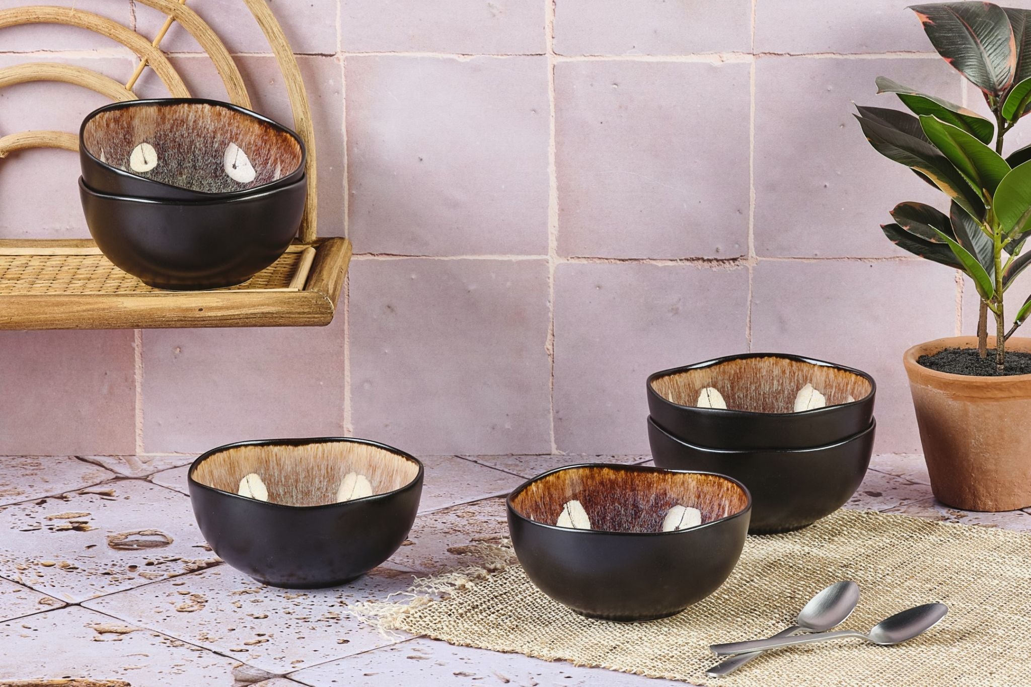 Bol IRIS Ø12cm - 6 pièces - Marron sauvage