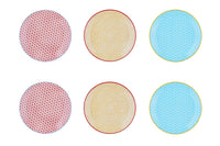 Teller-Set PATTERN Ø21cm - 6 tlg. - Farbig