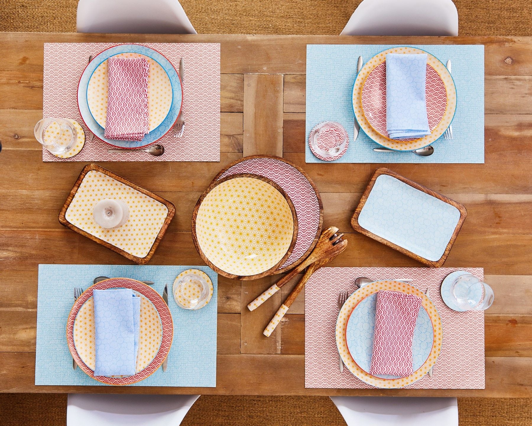 Teller-Set PATTERN Ø21cm - 6 tlg. - Farbig