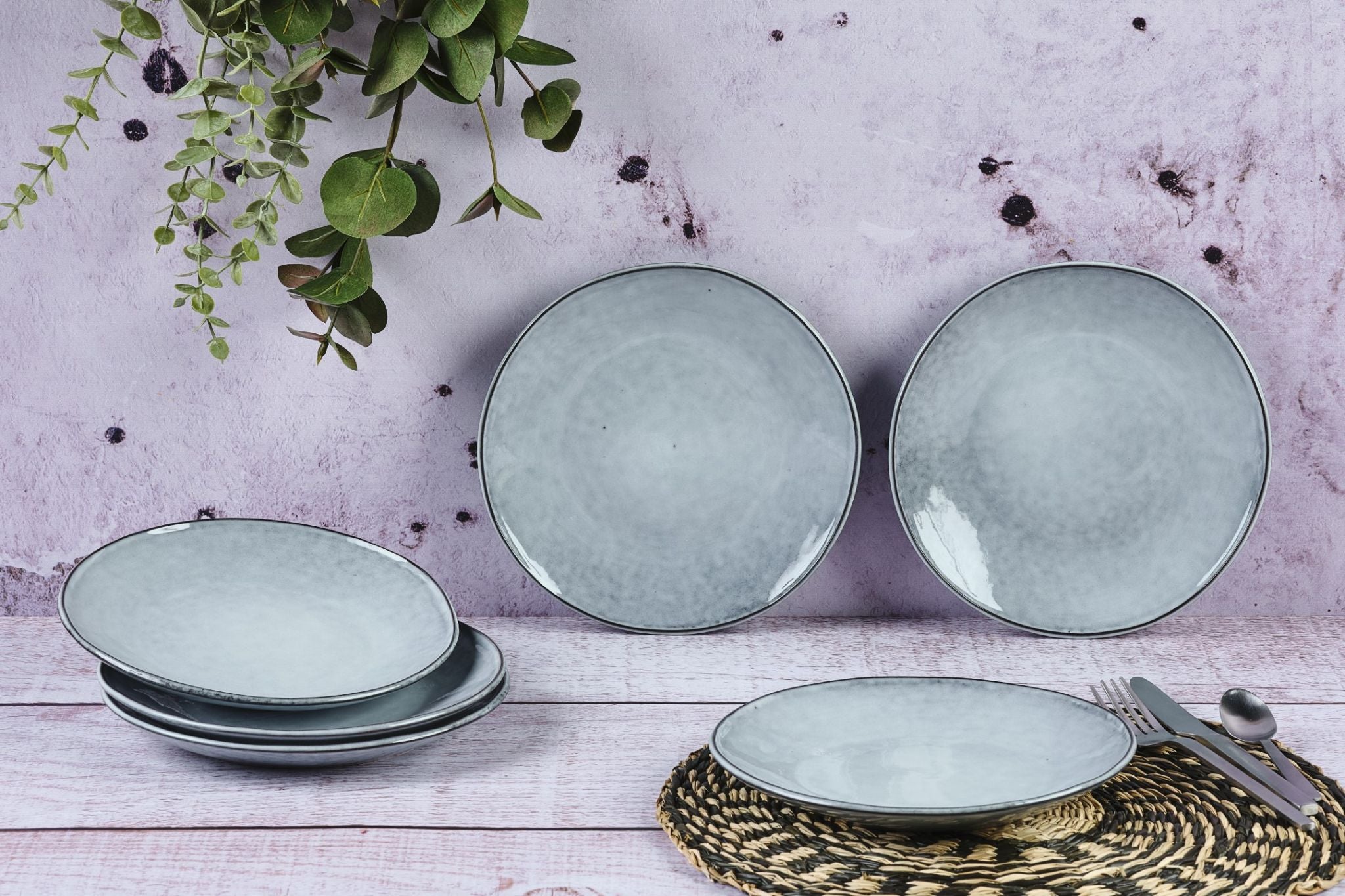 Plate CLOUD Ø21,5cm - 6 pieces - Storm grey