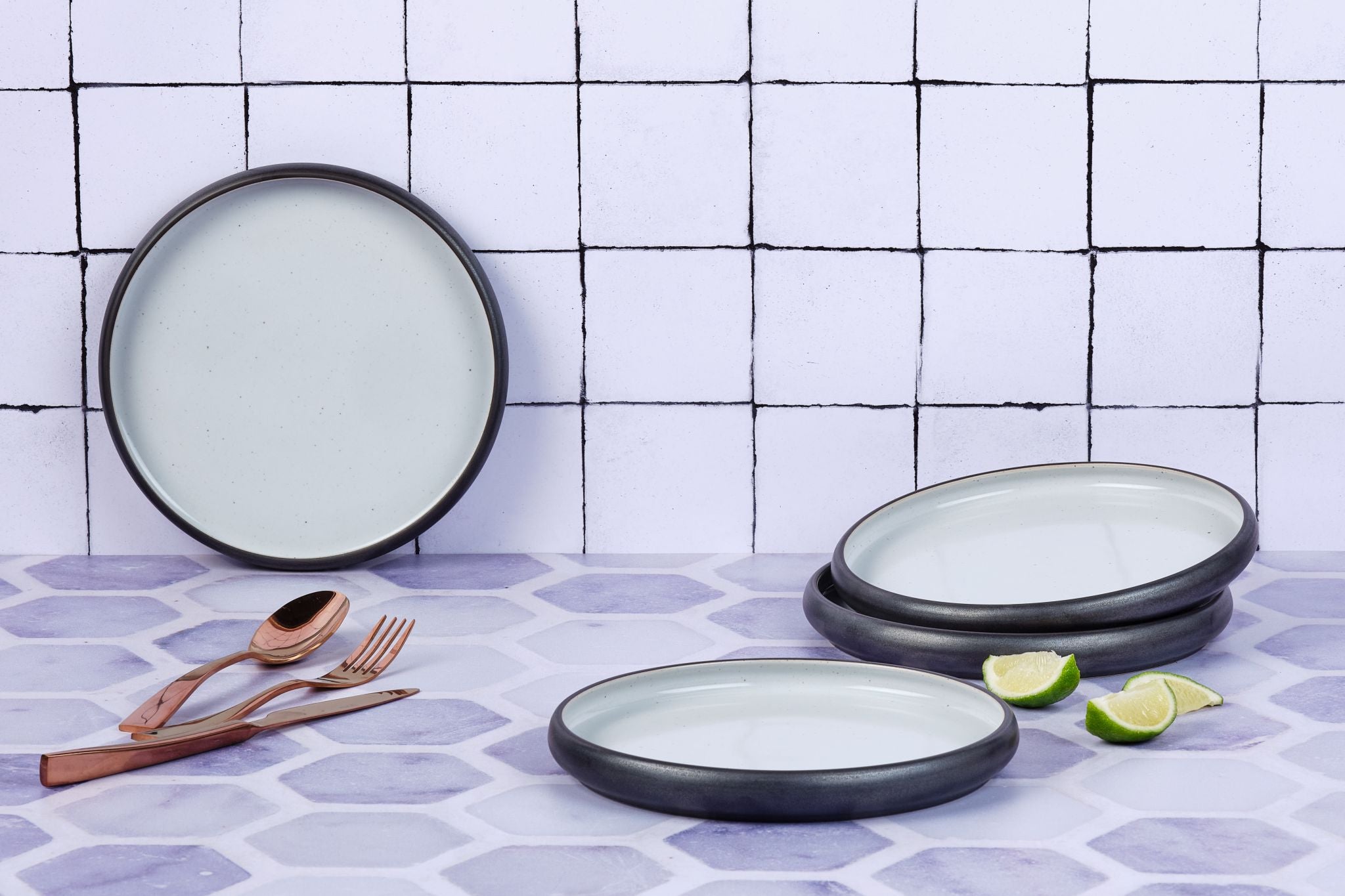 GOURMET plate Ø21.5cm - 4 pieces - Onyx