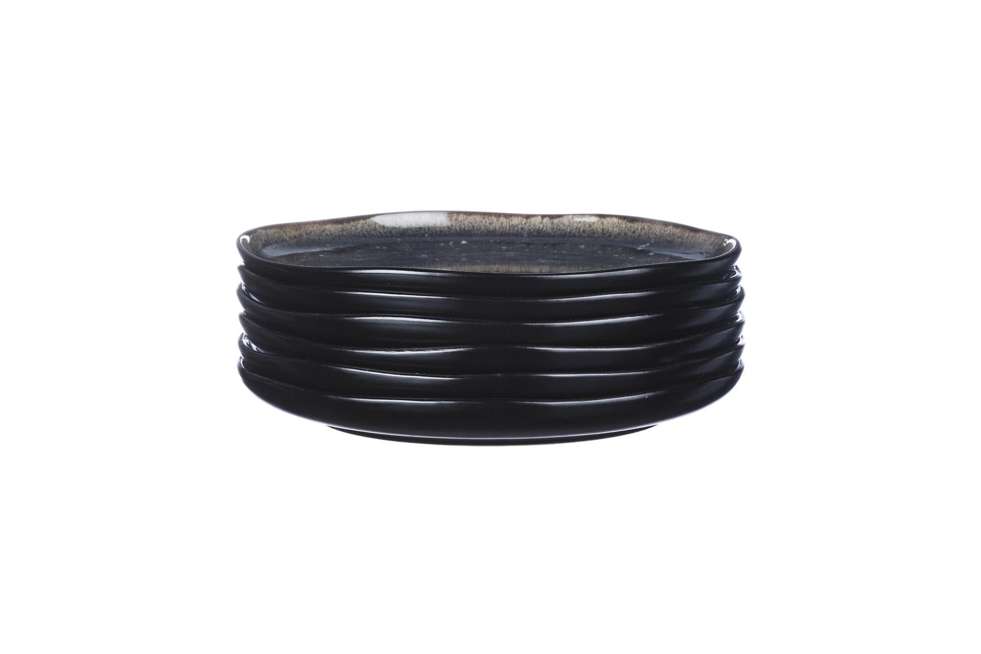 Teller-Set IRIS Ø21,5cm - 6 tlg. - Nachtblau