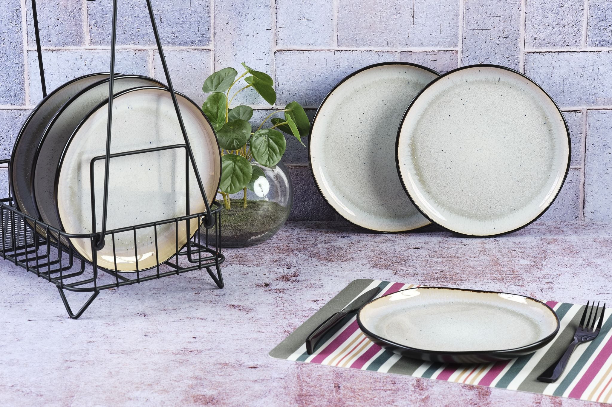 Plate IRIS Ø21,5cm - 6 pieces - Ivory white