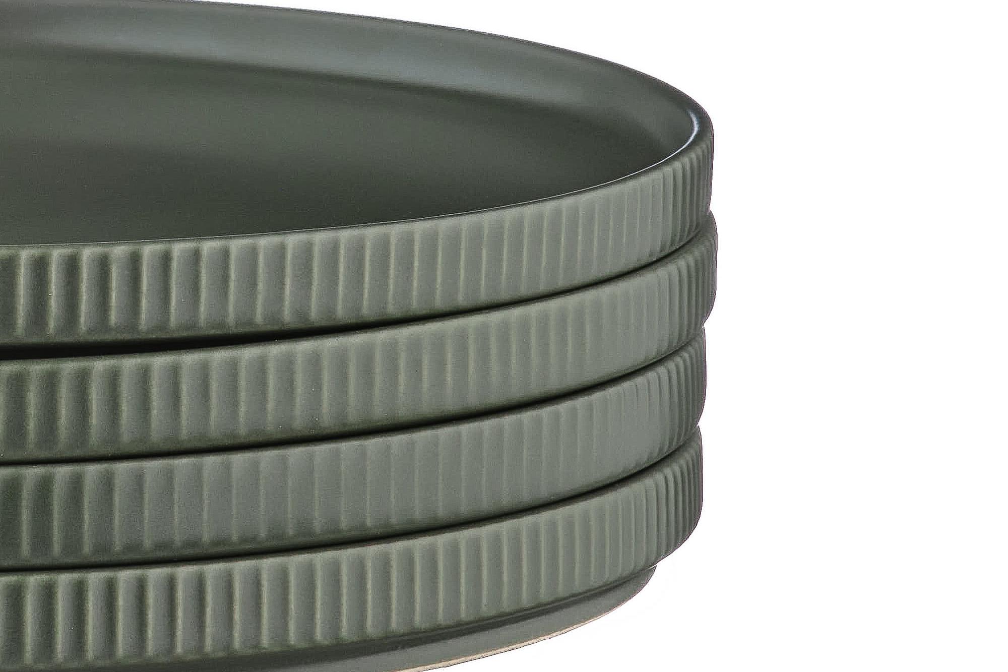 Teller-Set SCANDI Ø21,5cm - 4 tlg. - Oliv