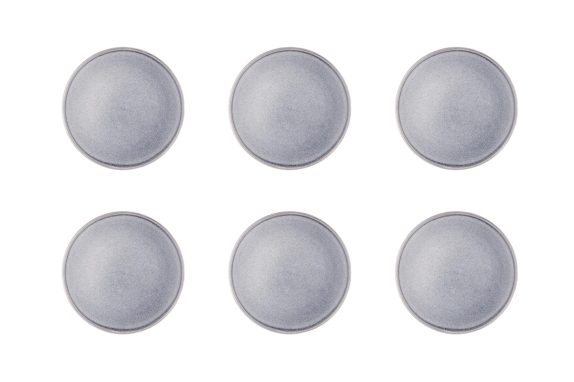 Teller-Set STONE Ø19cm - 6 tlg. - Mondgrau