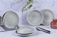 Teller-Set STONE Ø19cm - 6 tlg. - Mondgrau