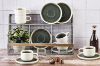 Coffee cup 20cl and saucer OXYGEN - 12 pieces - Verdigris