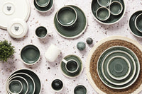 Coffee cup 20cl and saucer OXYGEN - 12 pieces - Verdigris