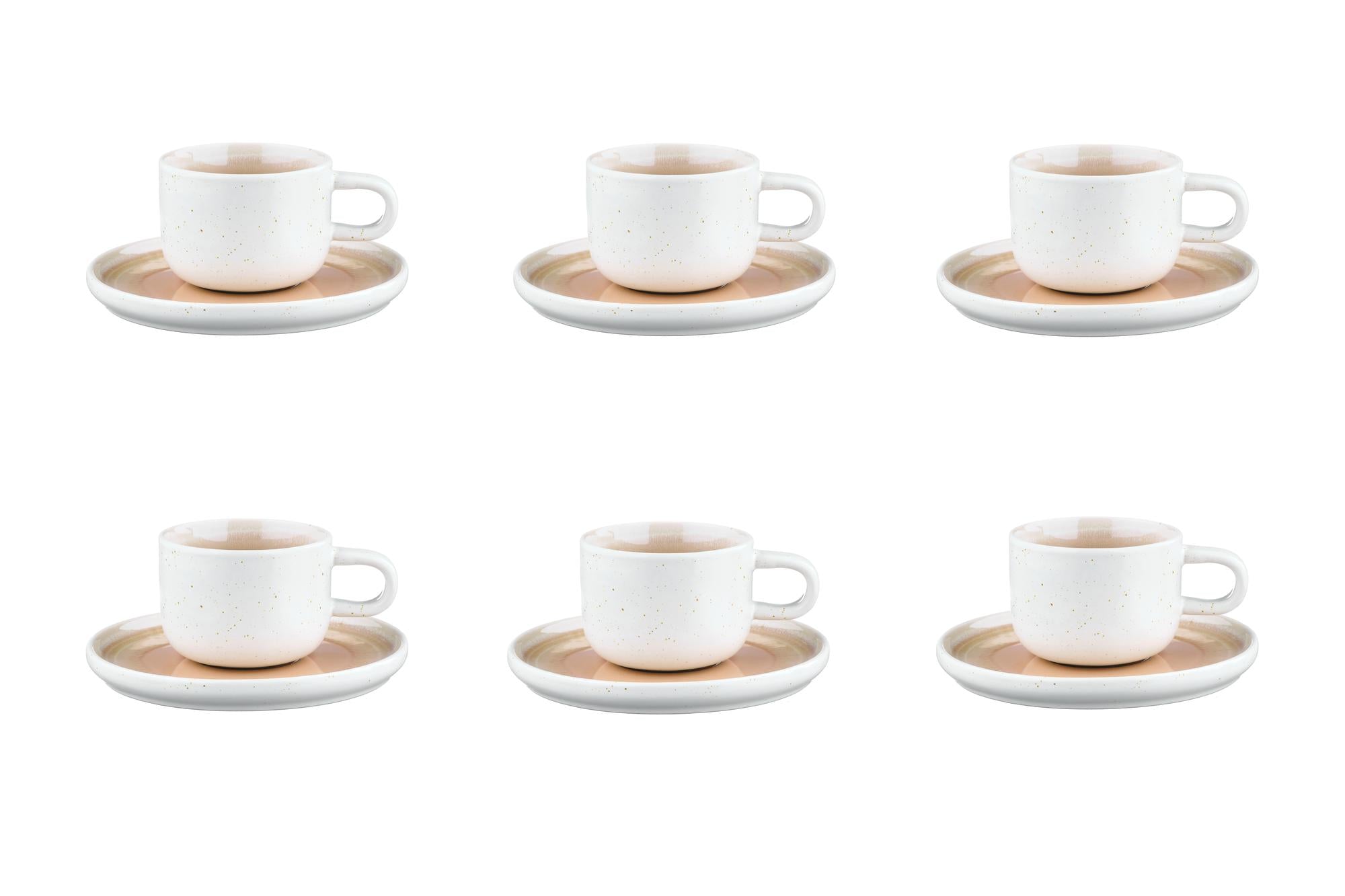 Tazza 20cl e piattino Ø15cm OXYGEN - 12 pezzi - Rosa cipria