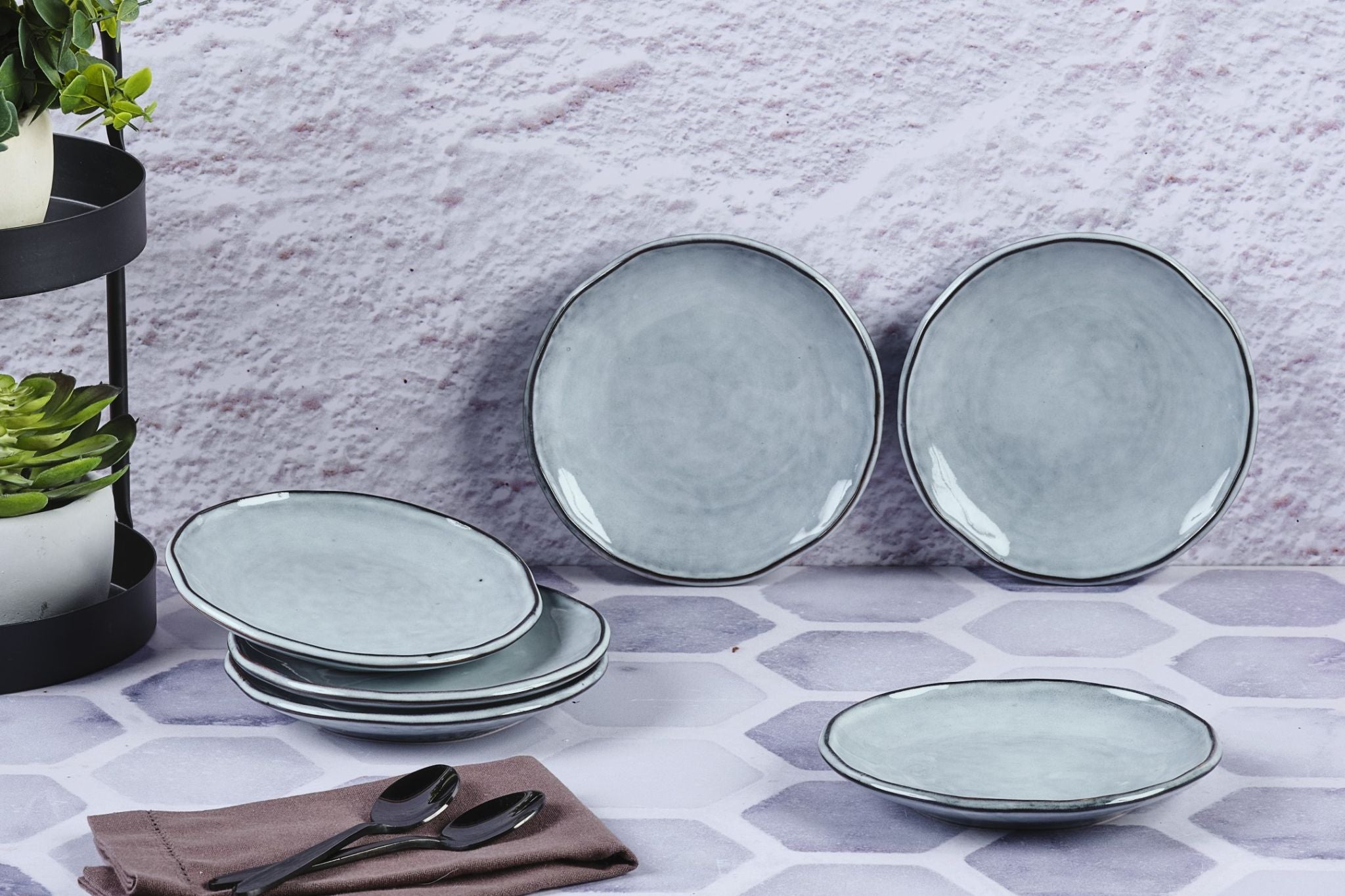 Plate CLOUD Ø16cm - 6 pieces - Storm grey
