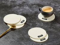 Untersetzer "rund" - recycelter Filz - 6 tlg. - Beige