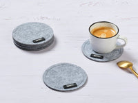 Round coaster - 6 pieces - Gray recycled felt