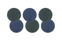 Reversible round coaster - 6 pieces - Midnight blue and anthracite gray recycled leather