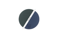 Reversible round coaster - 6 pieces - Midnight blue and anthracite gray recycled leather
