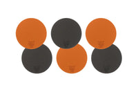 Wendbare Untersetzer "rund" - recyceltes Leder - 6 tlg. - Orange/Braun