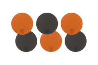 Reversible round coaster - 6 pieces - Orange and chocolate recycled leather