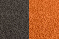 Reversible round coaster - 6 pieces - Orange and chocolate recycled leather