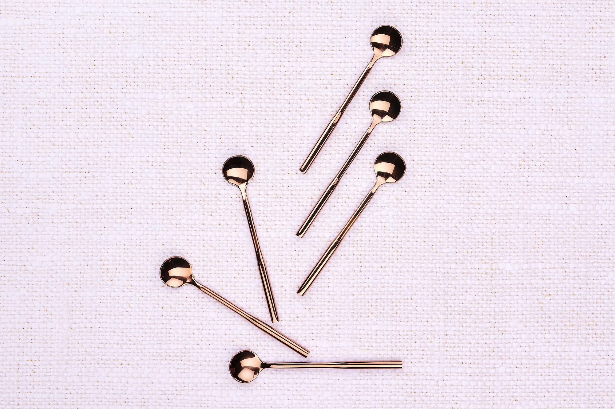 Set mit 6 kleinen Löffel ABEL - 6 tlg. - Kupfer