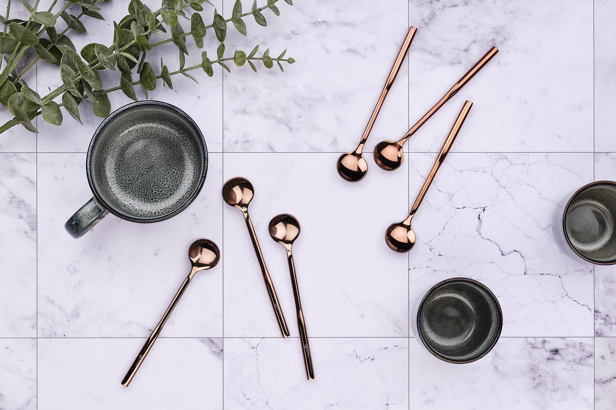 Set mit 6 kleinen Löffel ABEL - 6 tlg. - Kupfer