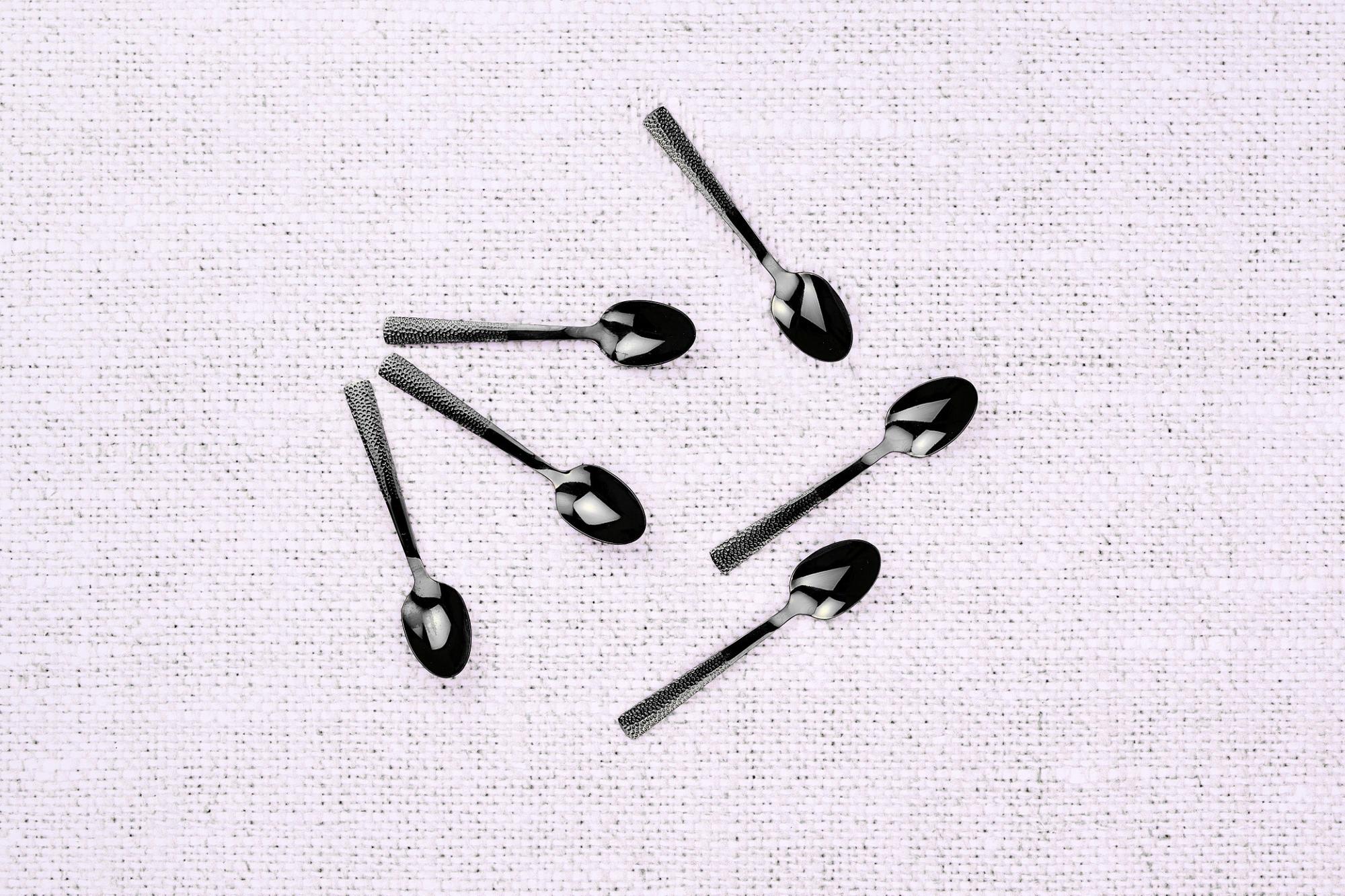 Set mit 6 kleinen Löffel FINN - 6 tlg. - Schwarz