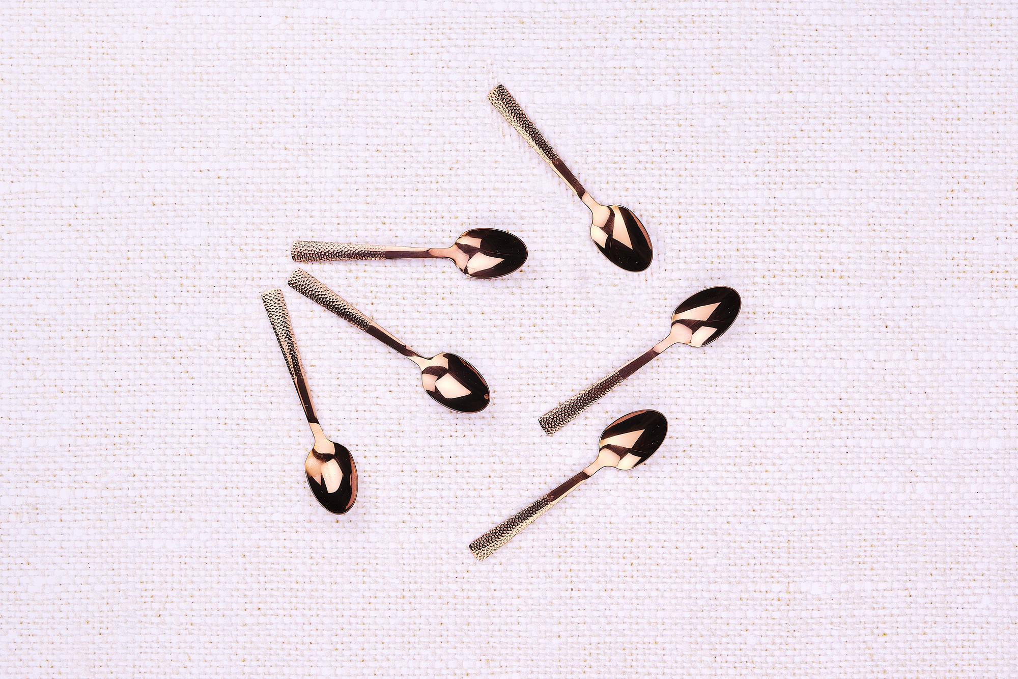 Set mit 6 kleinen Löffel FINN - 6 tlg. - Kupfer