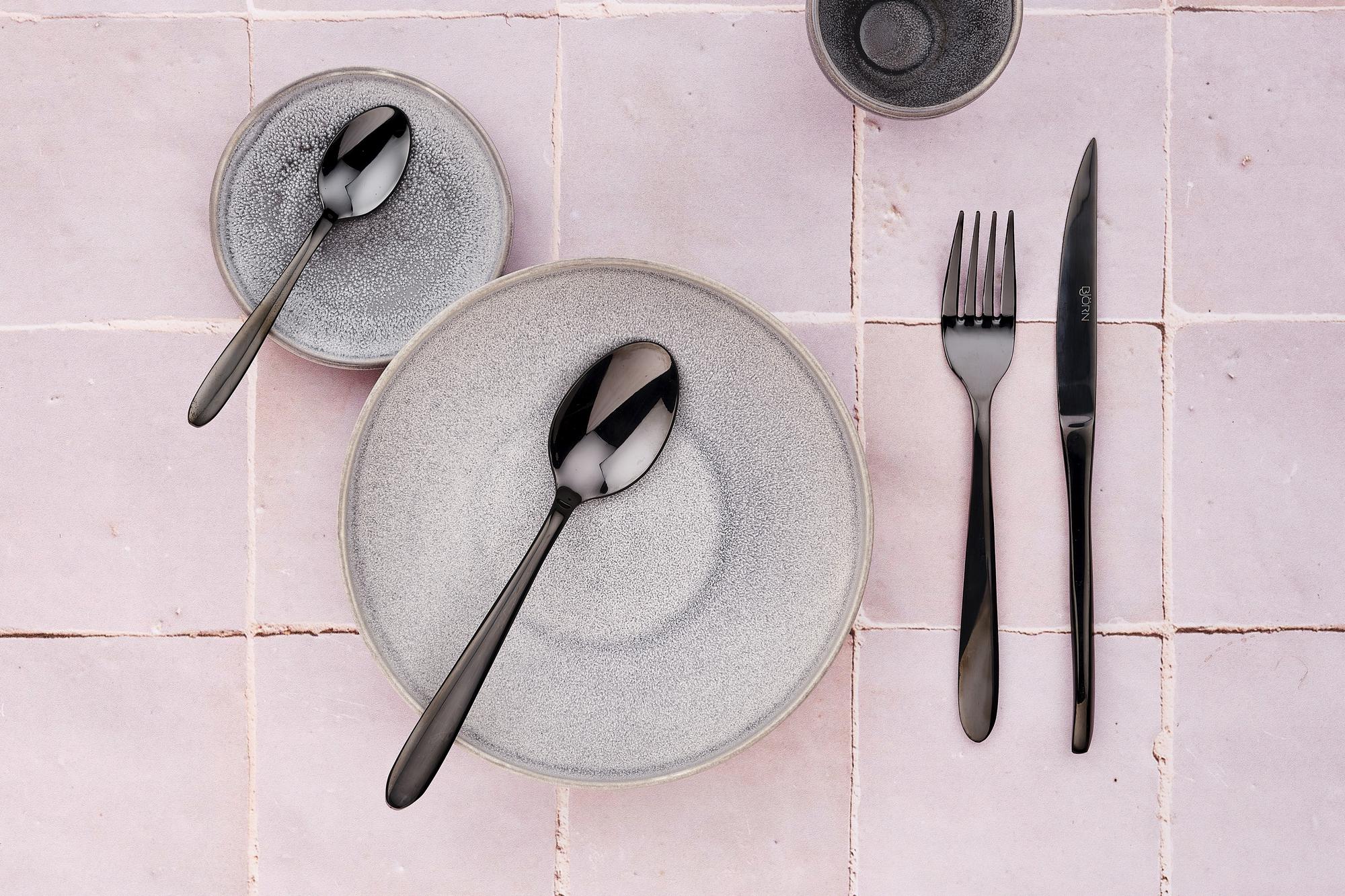 Set mit 6 kleinen Löffel KAJA - 6 tlg. - Schwarz