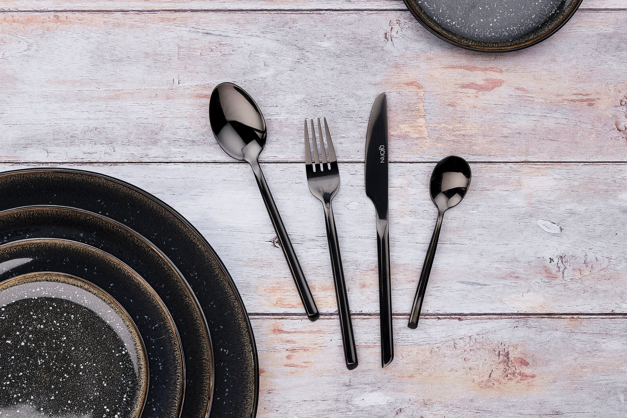 Tea spoon set 6 pieces KNUT - Black