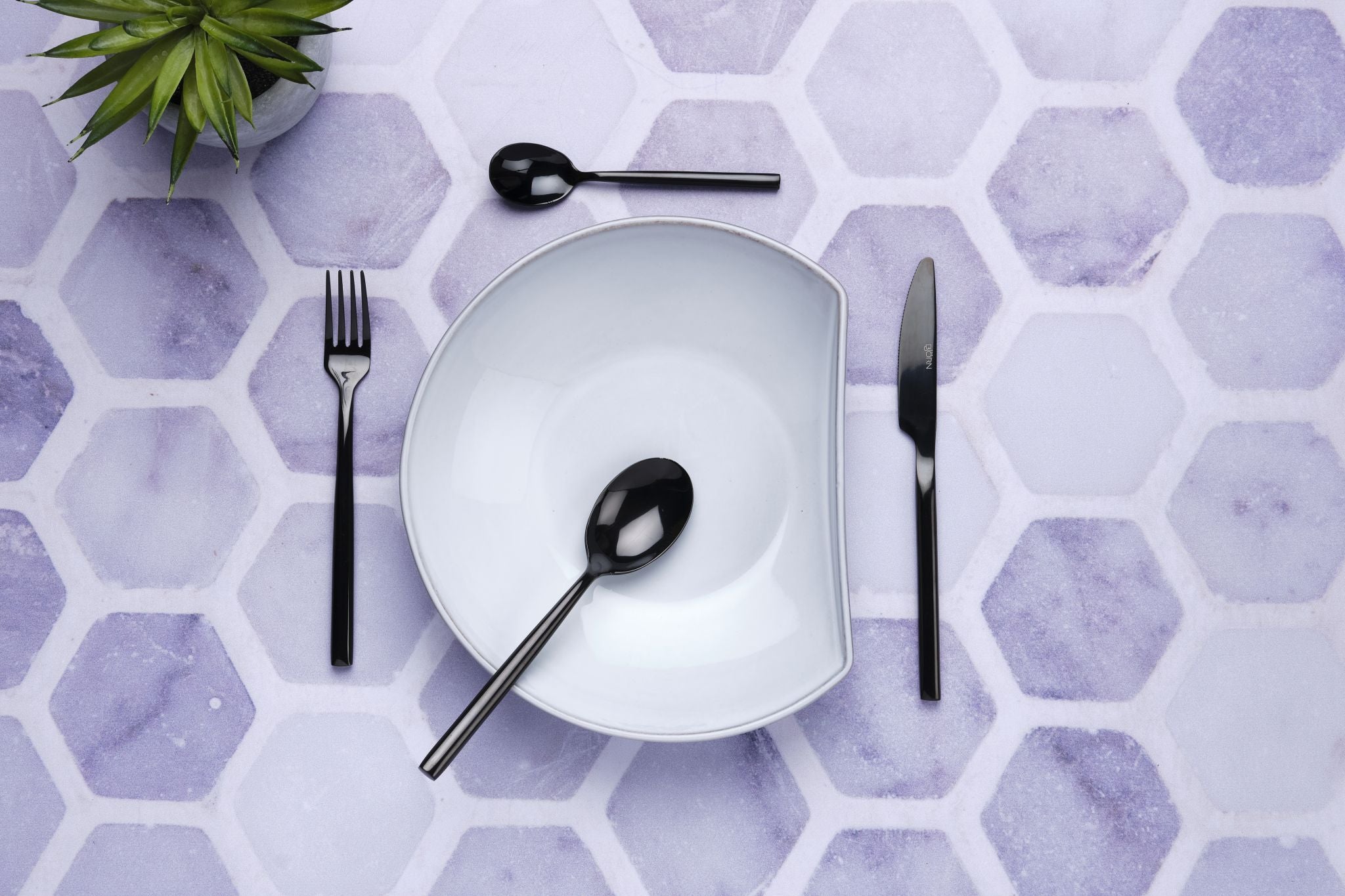 Tea spoon set 6 pieces NILS - Black