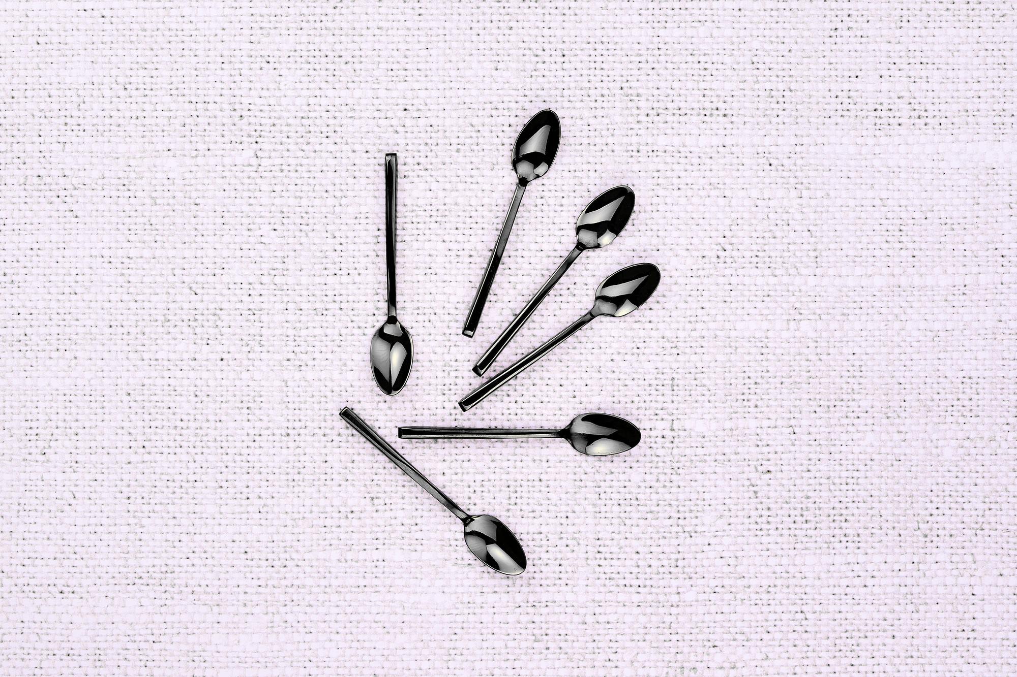 Set mit 6 kleinen Löffel OLAF - 6 tlg. - Schwarz